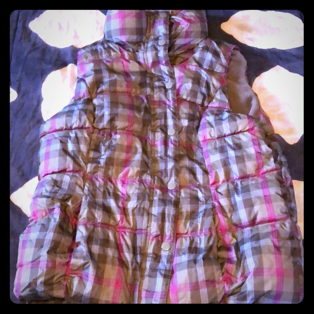 Medium grey and purple Old Navy puffer vest